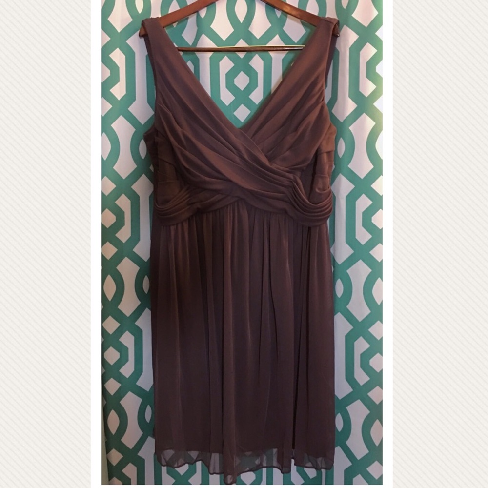 David’s Bridal Mesh Bridesmaid Dress w/ Cowl Back